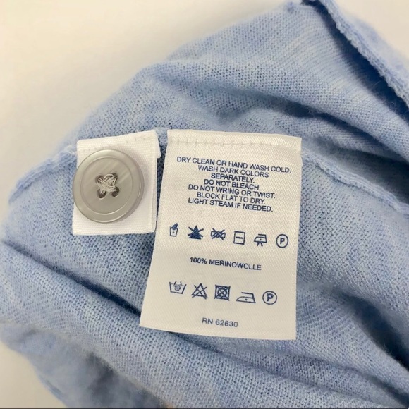 Sale🔥Lands'End 100% Merino Wool  Sweater 6-8 Blue - Picture 4 of 5